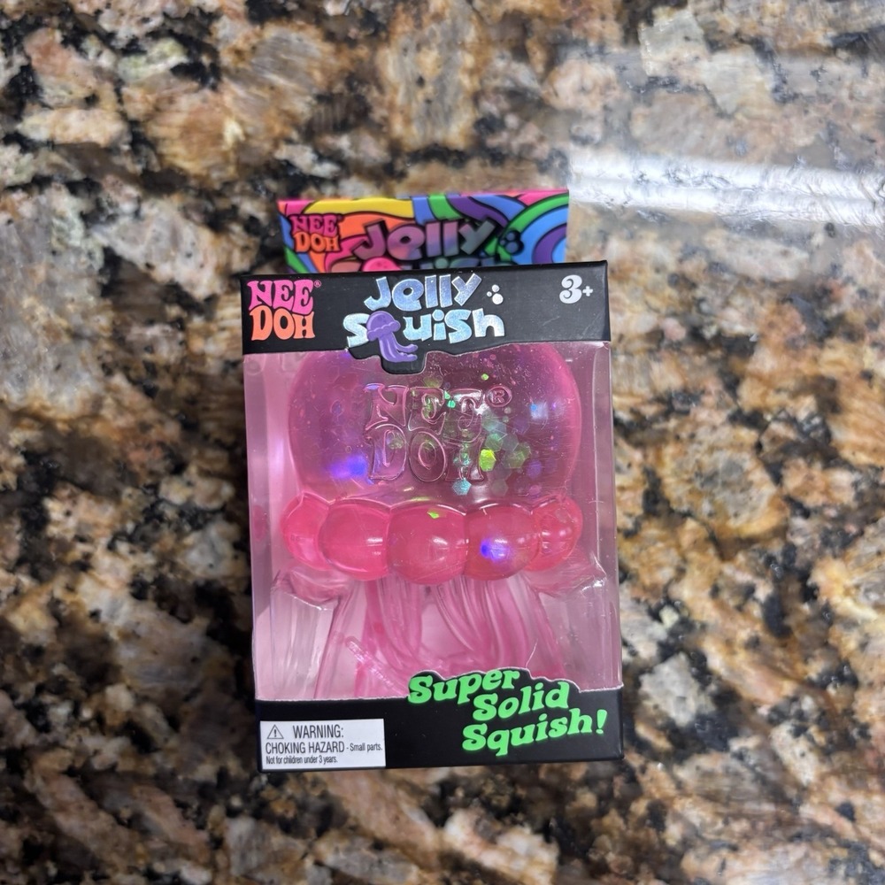 Nee Doh Jelly Squish Super Solid Squish Fidget PINK Needoh